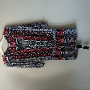 Tiare Hawaii Floral Drawstring Romper Tassel Detail OS